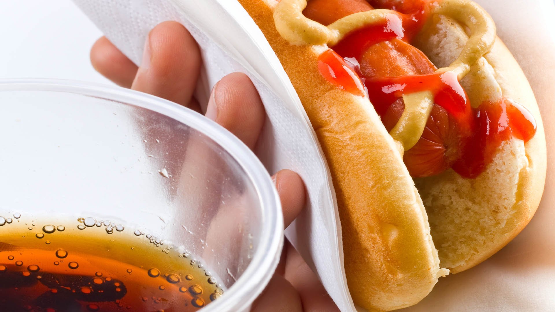 Hot dog and coke.